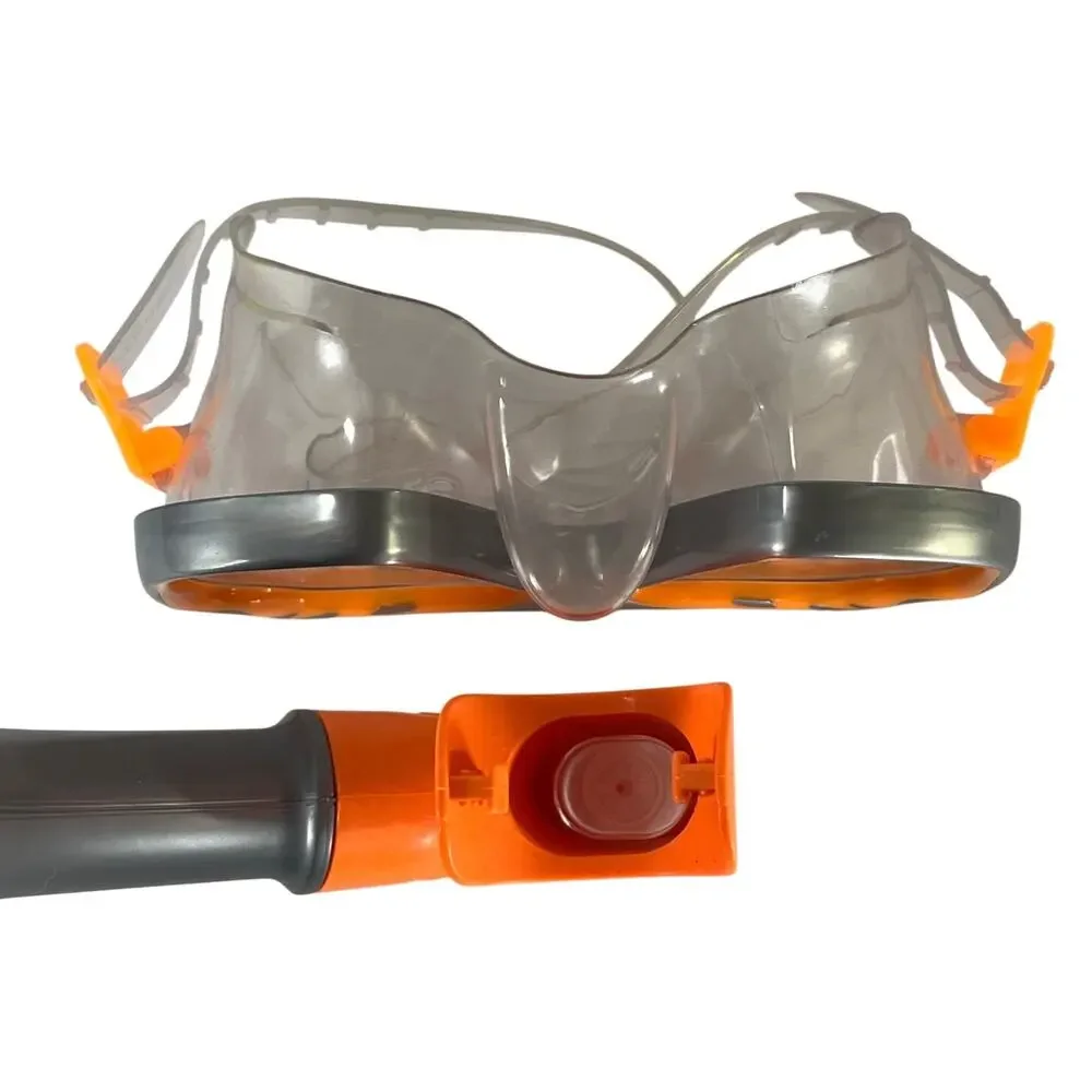 Dolfino Youth Snorkel and Swim Mask Set Orange Gray